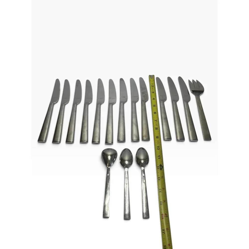 16pc Lenox Tin Can Alley Flatware 18/8 Stainless Steel Modern Pattern - Read